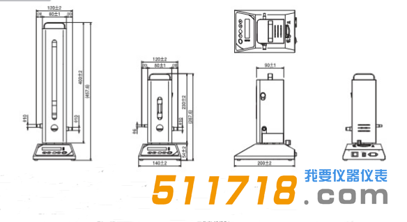 日本Horiba SF-1U高精度皂膜流量計(jì)外形寸法.png